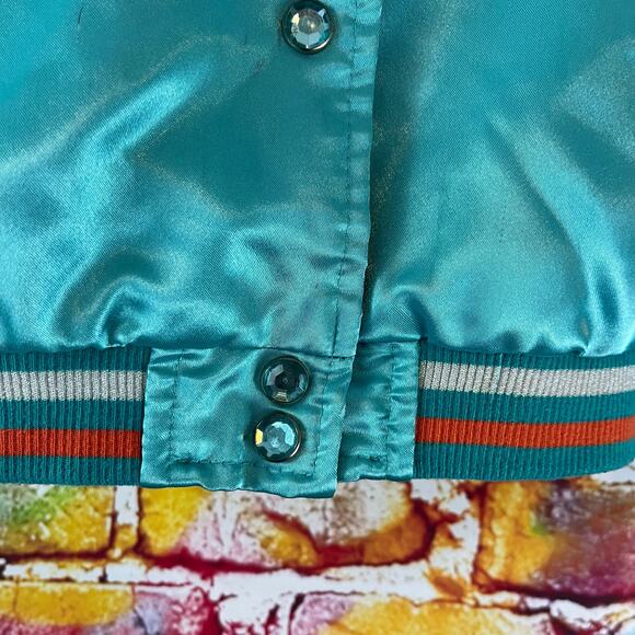 Disney Moana Satin Varsity Jacket Coat Size 4 - Picture 9 of 10